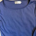 Balauoke Navy Scallop Hem Sheath Dress Women’s Small Half Sleeve Above Knee Blue Photo 6