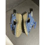 Fly London  Ylva Blue Suede Lace-Up Peeptoe Wedge Sandals Womens 42 US 11 Photo 2