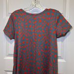 LuLaRoe  Teal/Orange Print Scoop Neck Short Sleeve Carly Dress size XS Photo 8