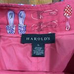 Harolds Pink Silk/Linen Blend Cropped Flip Flop Print Pants 32x27" Size 10 Photo 4