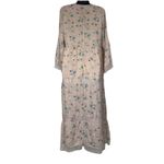 Bagiza Light Pink Floral Print Lace Bell Sleeve Cottagecore Maxi Dress Size 44 Photo 4