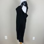 MSK Dress Womens 14 Black Cowl Neck Sheath Draped Waist Beaded Cap Sleeve Knee Photo 11