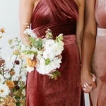 Revelry Dress Womens Medium Maroon Velvet‎ Micah Convertible Bridesmaids Maxi Red Photo 0
