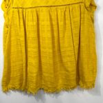 John Paul Richard Large Top Yellow Cap Sleeve Blouse Raw Boho Boxy Gauzy 1684 Photo 5