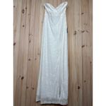 Lulus NWT  Exquisite White Velvet Burnout Strapless Maxi Dress Wedding Bride Sz L Photo 1