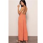 Sage The Label  Orange & White Polka Dot Wide Leg Sleeveless Jumpsuit Size Medium Photo 4