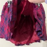 Red Camel  size large plaid lined short mini skirt with pockets red blue purple Photo 1