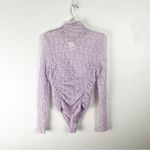 Free People INTIMATELY  Lavender Sheer Long Sleeves Mock Neck Bodysuit Size Small Photo 1