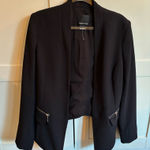 Trouve Blazer Jacket Crop Black Womens Size Small Workwear Going Out City Night Photo 0
