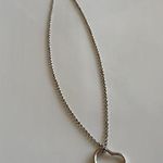Minimalist Silver Heart Necklace Elegant Jewelry Photo 0
