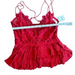 Free People One Cherry Red Adella Cami NEW Sz M Photo 5