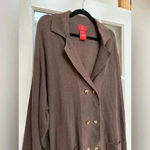 Oscar de la Renta O Women’s Brown Waffle Knit Button Cardigan Designer Plus 3X Photo 2