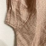 Flax  Womens Shirt Tunic Beige Tan Short Sleeve Diamond Pattern Size Large Photo 5