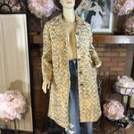 VINTAGE 1960'S UNION MADE CREAM BEIGE & GRAY CHEVRON PRINT PEA COAT (S) Photo 4