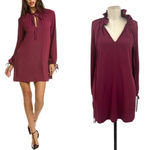 Amanda Uprichard  Vittoria Shift Dress Long Sleeve Purple‎ Burgundy Size Small Photo 1
