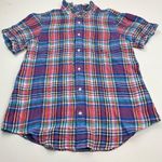 Ralph Lauren Polo 100% Linen Short Sleeve Shirt Button Front Multicolor Plaid 14 Photo 0