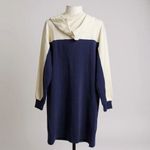 Halara  Long Sleeve Hoodie Dress - Navy and Cream Photo 2