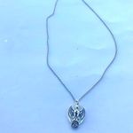 Handmade Antique Vintage Gothic Silver Necklace - Bat necklace - Cat demon with wings Photo 1