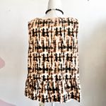 Brown Tie Dye Peplum Tank Top, Boho, Y2K, Cottagecore, Earthy, Vintage, XL‎ Photo 2