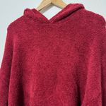Aerie  Marshmallow Fuzzy Hoodie Size Large Red cozy fall winter sweater Photo 2