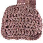 Handmade Hand Knit Grandma Wool Blend Soft Chunky Mauve Long Scarf w Pockets Boho Cozy Photo 8