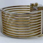 Geneva ladies cuff bracelet watch gold tone dial 37mm size 6” w/battery Photo 3