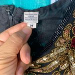 Scala Vintage 80s  silk embellished beaded sequin holiday party dress size medium Photo 7