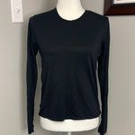 AYR  Women’s Black Crew Neck Long Sleeve Tee Midnight Studded sleeves Pima Cotton Photo 0