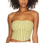 Free People NWOT  Leilani Tube Top in Green Gingham Size Large Photo 0