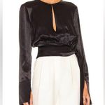 L'Academie Revolve Black Satin Maisel Blouse Photo 0