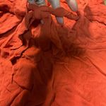 Lulus Adrift Tank Top Women's Medium Orange Side Cut Out Tie Back Photo 3