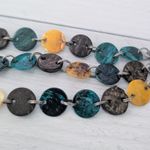 Green & Yellow Painted? Shell? Multi Row Bracelet Photo 12