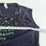 Stella McCartney  Navy Embellished Jeweled Sleeveless Tunic Top Size 40/M-L Photo 8