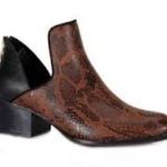 Andrew Geller  Friona Block Heel Bootie Snakeskin Print Size 6.5 Photo 0