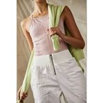 Free People  White Nylon Front Zip Athleisure Jogger Style Track Pants Size XS Photo 4