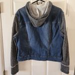 Mossimo Supply Co Denim Jean Jacket Hoodie XXL Blue Gray Knit Sleeves Casual Size undefined Photo 4