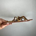 ZARA  Gold Strappy Sandals Flats Women's Size 37 EU Stylish Thong Shoes Photo 2