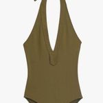 ZARA  NWT green halter top wrap tie bodysuit Photo 2