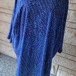 Catherines 4X Blue Print Knit Dress Plus Size 30/32W Long Sleeve Casual Photo 0