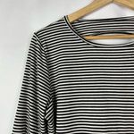 Boutique  MTS Black & White Stripe Bell Long Sleeve Top L Photo 2
