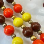 Orange and yellow beaded vintage necklace Photo 4