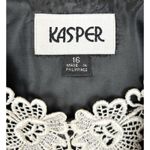 VTG NWOT Black Jacket Lace Tank 80s Kasper Academia Whimsey Goth Size 12 Photo 3