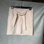 Rebecca Minkoff  l Pink Denim Mini High Rise Skirt Size L Tie-Front Casual Photo 1
