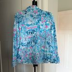 Lilly Pulitzer  North Carolina UPF 50+ Skipper Popover pullover blue pink 1/4 zip Photo 4