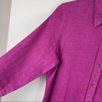 Lauren Ralph Lauren Linen Button Down Shirt Sz Petite Small Purple Pink Photo 4