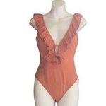 Michael Kors Micheal Micheal Kors Orange Ruffle Swimsuit Photo 1