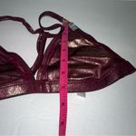 PINK - Victoria's Secret  Mesh & Shine Triangle Bralette in Dark Ruby 🆕 Size large Photo 2