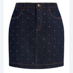 New! Cinq a Sept Ditsy Rhinestone Lynette Mini Skirt Sz 2 $295 Blue Photo 4