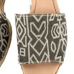 FS/NY Rapture Gray Geometric Print Canvas Open Toe Wedge Espadrilles Size 7 Photo 2