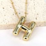 Bubble Balloon Letter H Initial Necklace Gold Photo 0